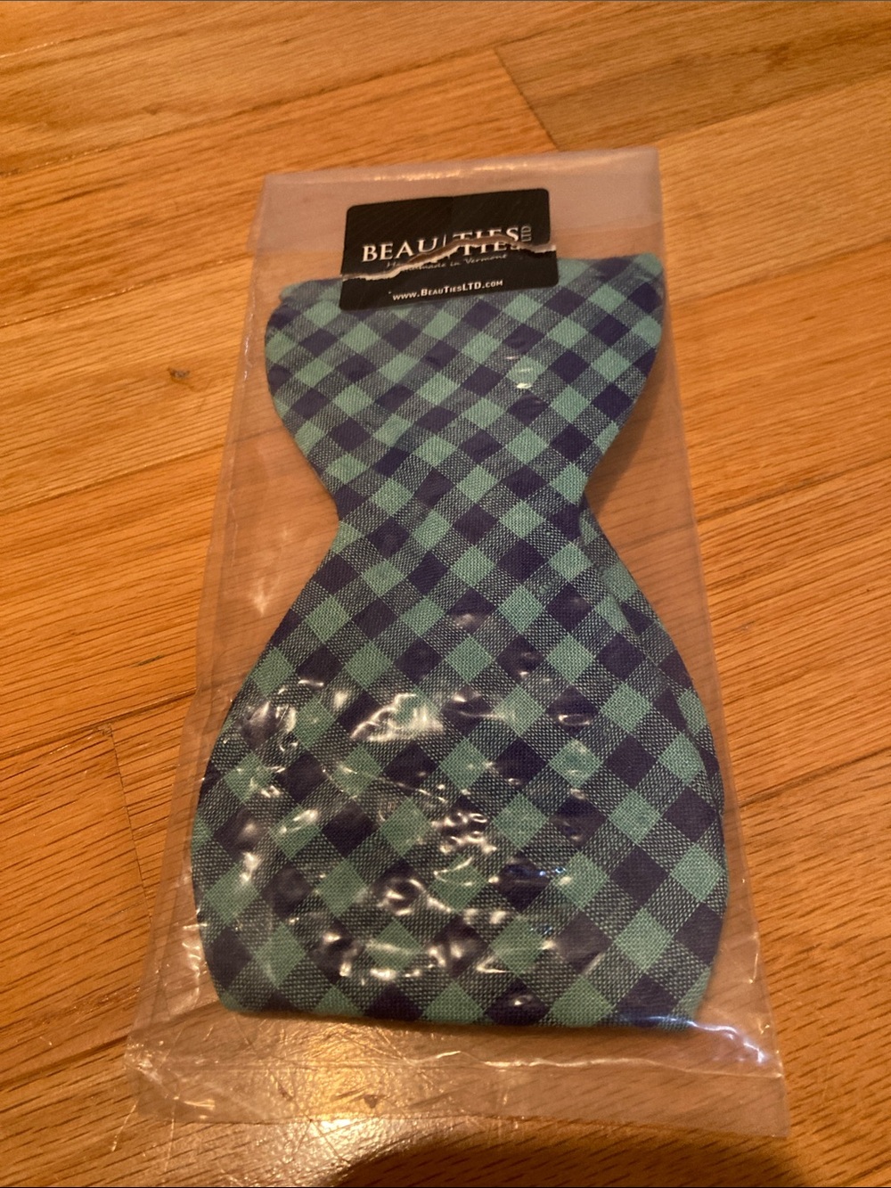 NIP Beau-Ties Blue Check Bow Tie